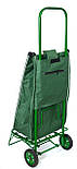 Посилена господарська сумка візок на колесах з підшипниками Зелений (0090), фото 7