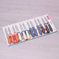 Набір ножів Kamille 12 шт. із неіржавкої сталі з пластиковими ручками