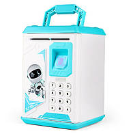 Дитячий іграшковий сейф з електронним кодовим замком для дітей Fingerprint дитяча скарбничка (Блакитна) 🎁％🚚