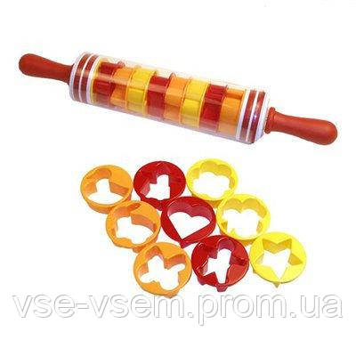 Качалка для розкочування тіста з формочками для фігурного печива Roll and Store Pin