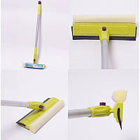 Швабра для вікон з губкою та телескопічною ручкою 90x20 см Valsar