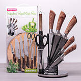 Набір ножів + підніжки + пакет на підставці 8 предметів Kamille 5048, фото 4