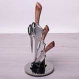 Набір ножів + ножиці на підставці 5 предметів Kamille 5049, фото 2