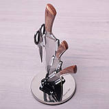 Набір ножів + ножиці на підставці 5 предметів Kamille 5049, фото 4