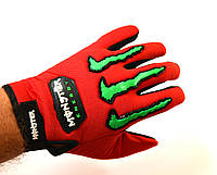 Текстильные мотоперчатки Monster Energy красные