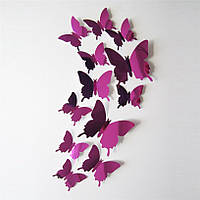 Объемные 3D бабочки зеркальные, филетовые.