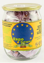 Скляна банка з сувенірними купюрами Грошовий подарунок Євро закуска