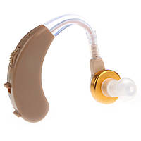 Заушной слуховой аппарат PowerTone F-138 Бежевый, усилитель слуха для пожилых людей | підсилювач слуху (TO)