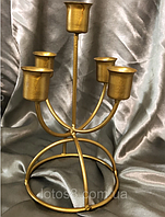 Підсвічник металевий лофт бронза на 5 свічок