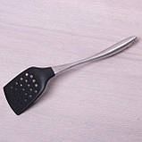 Лопатка з отвором Kamille 34 см із неіржавкої сталі та пластику, фото 5
