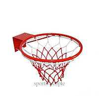 Кольцо баскетбольное Ø46 см (на любой размер мяча), + сетка, красный цвет