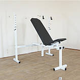 Лава для жиму регульована до 200 кг + стійки + штанга + гантелі граніліт не метал Комплект 85+кг W_9020, фото 4