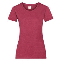 Женская однотонная женская футболка красный меланж