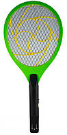 Электрическая ракетка от насекомых Зеленая, электромухобойка на батарейках | електрична мухобійка (VF)