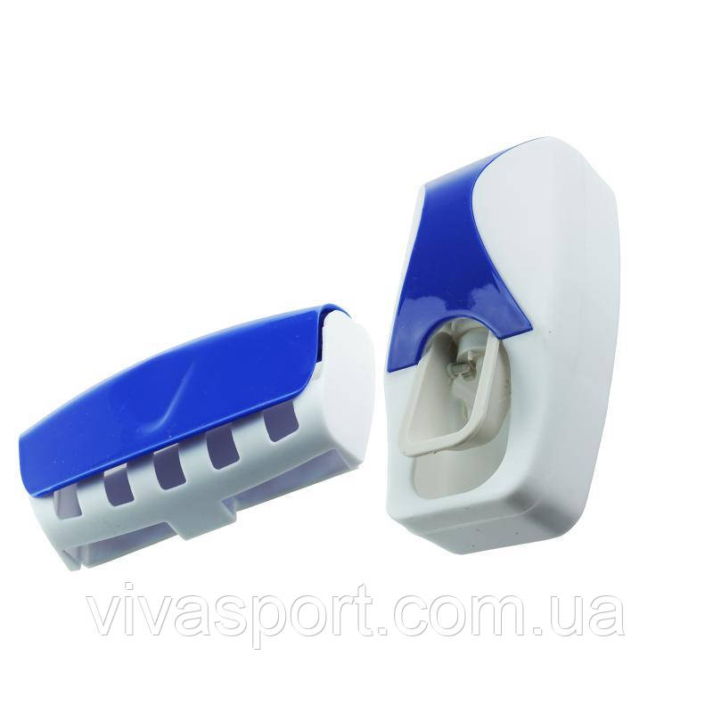 Дозатор для зубной пасты с держателем для щеток, синий