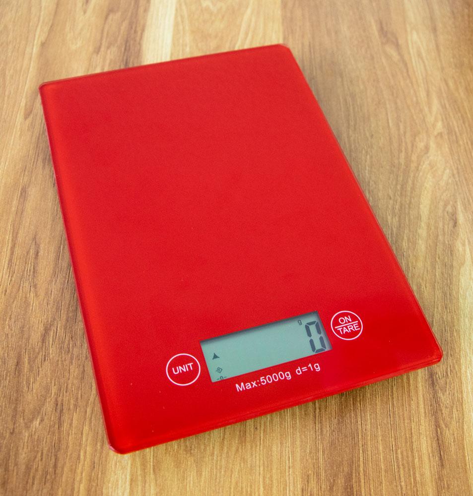 Кухонні ваги до 5 кг Domotec MS-912, червоні, електронні цифрові ваги для продуктів | ваги електронні, фото 1