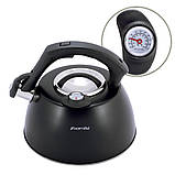 Чайник з нержавіючої сталі Kamille KM-1077A 3л Чайники зі свистком і термометром Чайник для газової плити, фото 4