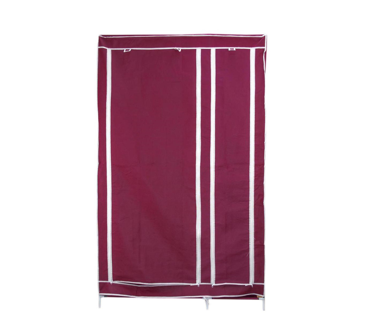 Портативный тканевый шкаф-органайзер для одежды на 2 секции - бордовый (ZK) - фото 1 - id-p890398976