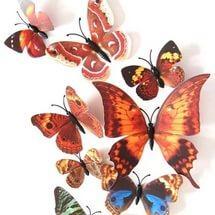 Коричневі метелики 3D для декорацій.Новинка