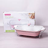 Марміт керамічний 3.7 л зі скляною кришкою та металевою підставкою, фото 3