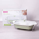 Марміт керамічний 3.7 л зі скляною кришкою та металевою підставкою, фото 5