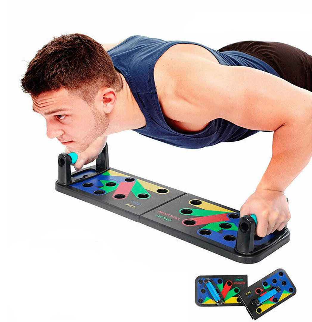 Доска с упорами для отжимания разным хватом Foldable Push Up Board JT-006, доска для отжиманий от пола (GK) - фото 1 - id-p1379675603