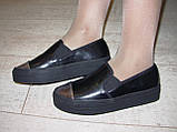 Сліпони чорні жіночі сріблястий носок Т428, фото 5