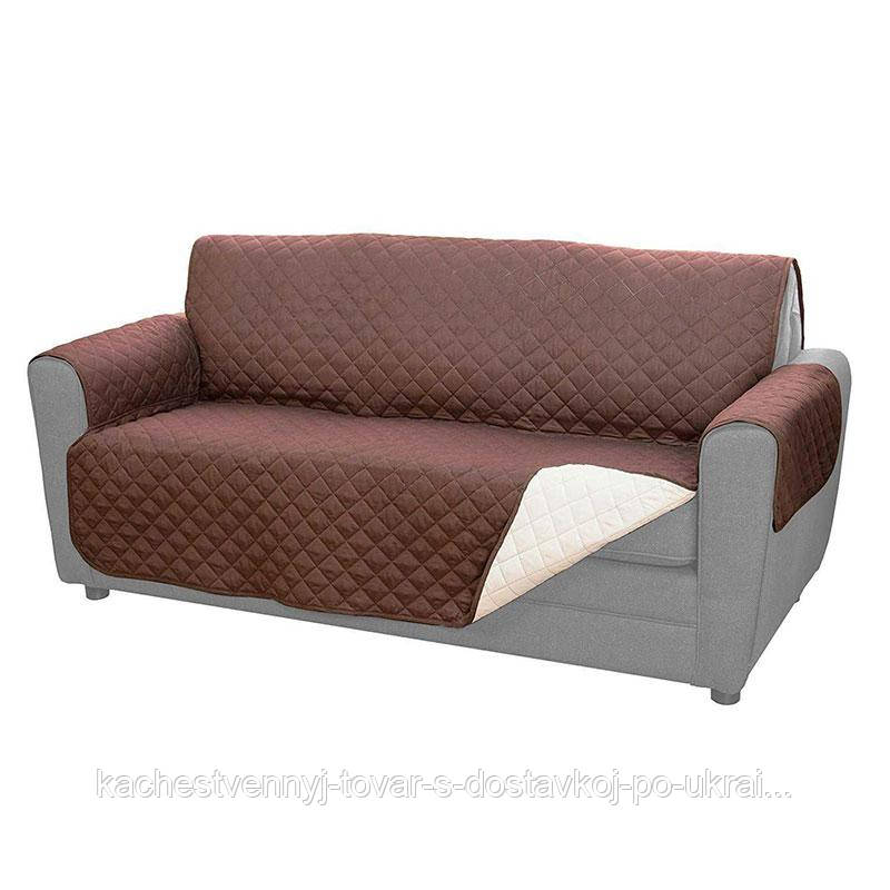 Покривало на диван (170х125 см) двостороннє Couch Coat, Коричневий, накидка на меблі