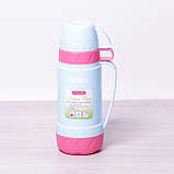 Термос 1000 мл пластиковий зі скляною колбою, фото 4