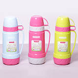 Термос 1000 мл пластиковий зі скляною колбою, фото 5