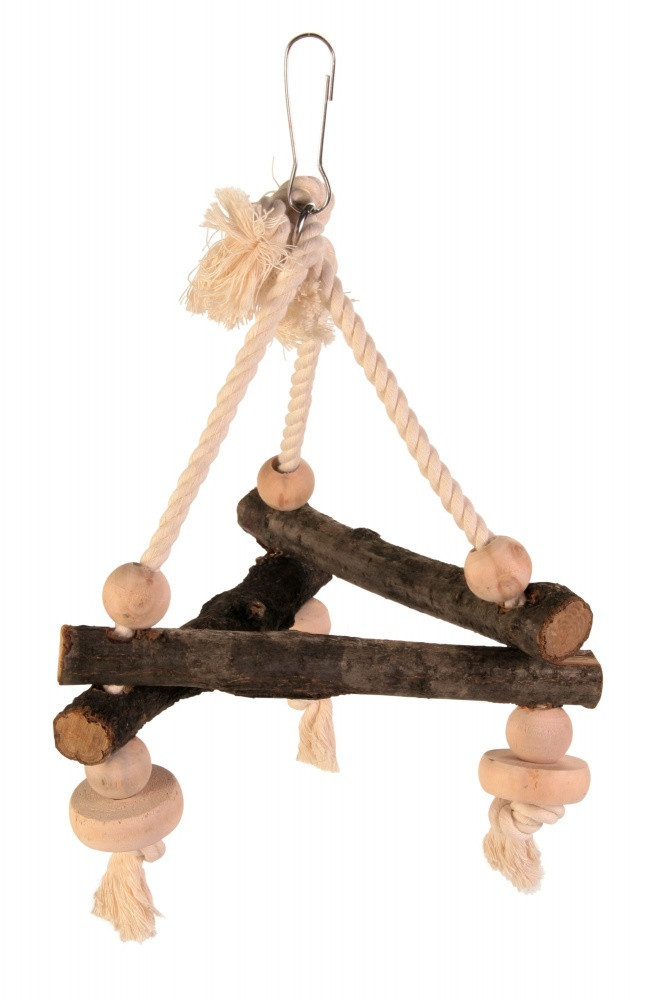 Іграшка Trixie Swing on Rope для птахів дерев'яна, 16х16х16 см