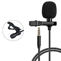 Петличка для телефона Lavalier microphone HSX-M01 Черный, петличный микрофон для смартфона внешний 1.5м (GK)