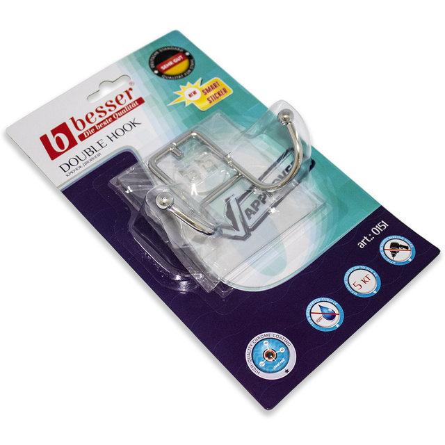 Подвійний гачок 10*3.5*7 см із кріпленням "SMART STICKER"