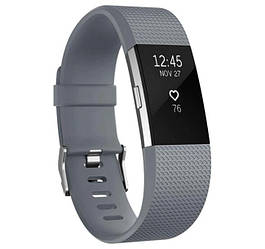 Силіконовий ремінець для фітнес браслета Fitbit Charge 2 - Grey L