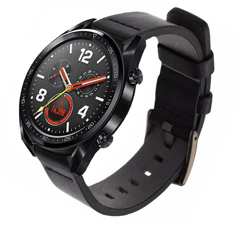 Шкіряний ремінець Primo Classic для годинника Huawei Watch GT 2 / GT Active 46mm - Black