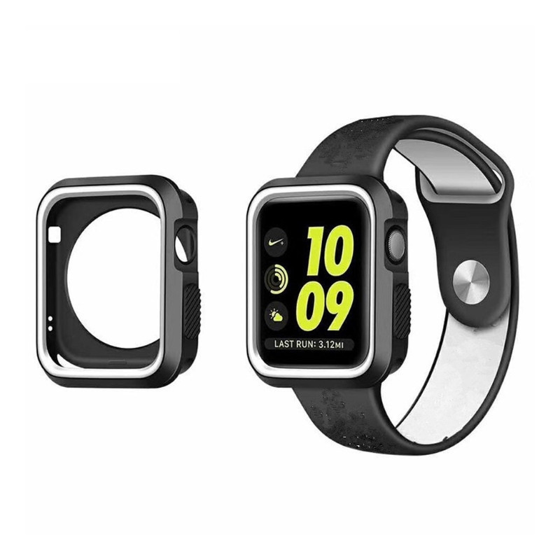 Силіконовий захисний корпус Primo для Apple Watch 38mm - Black / White, фото 1