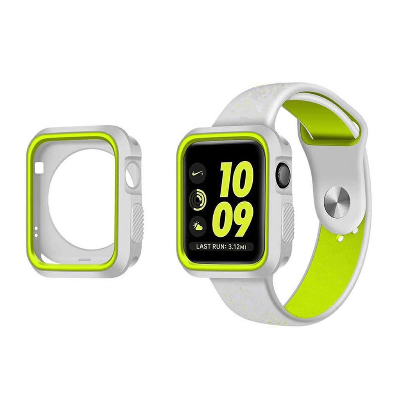 Силіконовий захисний корпус Primo для Apple Watch 42mm - Grey / Yellow, фото 1
