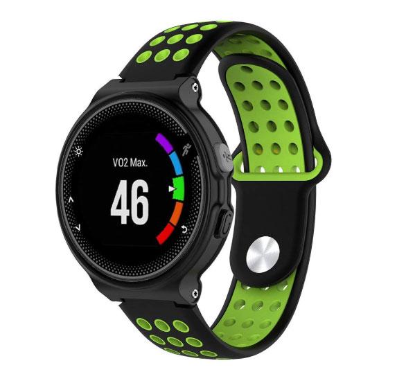 Спортивний ремінець з перфорацією Primo для годинника Garmin Forerunner / Approach - Black&Green, фото 1