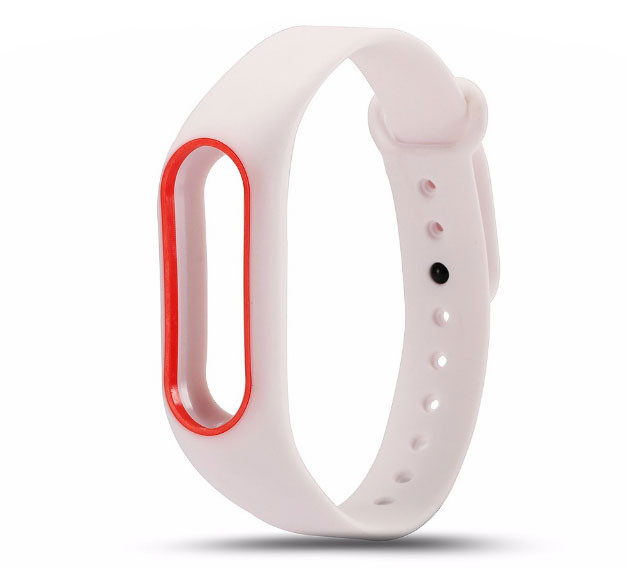 Силіконовий ремінець Primo для фітнес-браслета Xiaomi Mi Band 2 - White-Red, фото 1