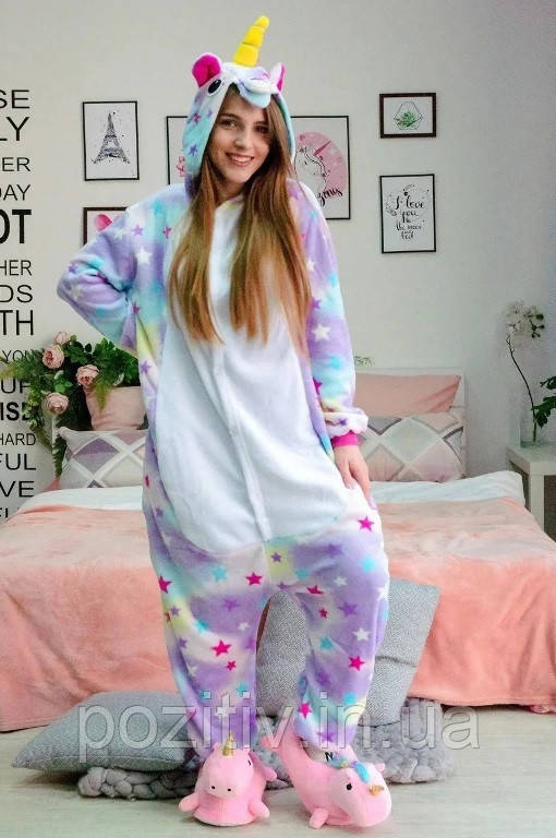 Піжама Кигуруми для дорослих єдиноріг на зростання (155-165 см ), фото 1