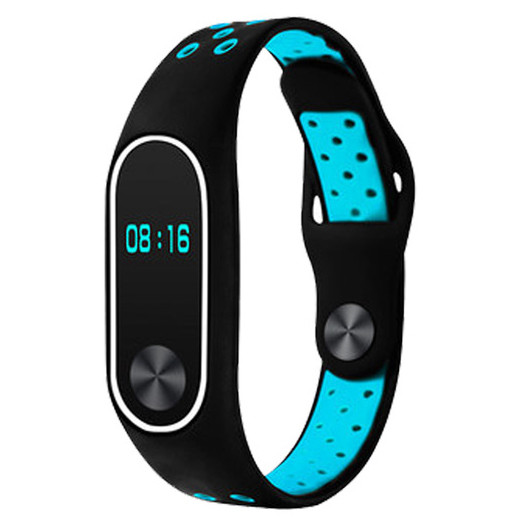 Силіконовий ремінець Primo Perfor Sport для Xiaomi Mi Band 2 - Black&Blue, фото 1