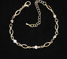 Женский золотистый браслет с кристаллами код 1716