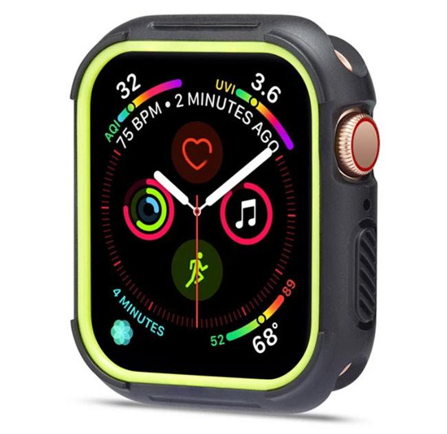 Силіконовий захисний корпус Primo для Apple Watch 40mm - Black / Green, фото 1