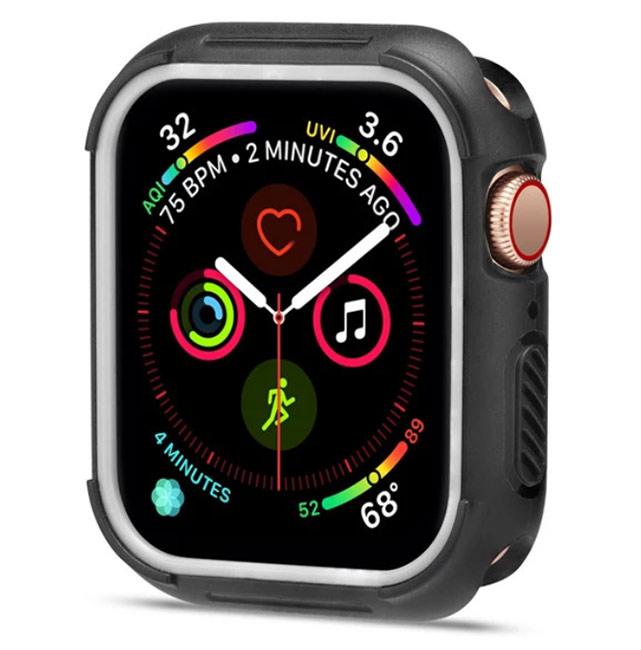 Силіконовий захисний корпус Primo для Apple Watch 40mm - Black / White, фото 1