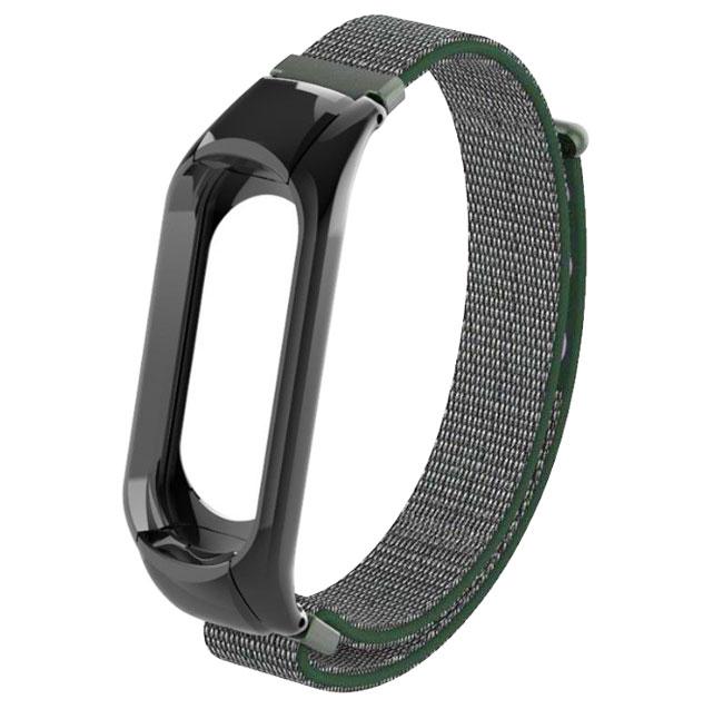 Нейлоновий ремінець Primo для фітнес-браслета Xiaomi Mi Band 3 - Black&Army Green