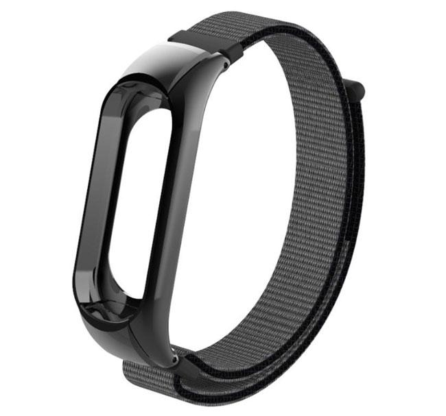Нейлоновий ремінець Primo для фітнес-браслета Xiaomi Mi Band 3 - Black&Grey, фото 1