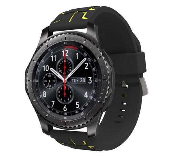 Силіконовий ремінець Primo Splint для годинника Samsung Gear S3 Classic SM-R770 / Frontier RM-760 - Black&Yellow, фото 1