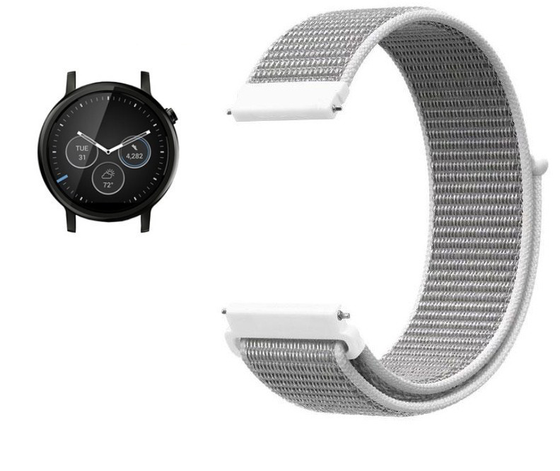 Нейлоновий ремінець для годинника Motorola Moto 360 2nd gen (46mm) - White, фото 1
