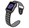 Спортивний ремінець з перфорацією Primo для Apple Watch 42mm / 44mm / 45mm - Black&Grey, фото 3