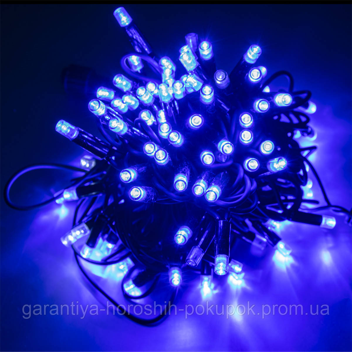 Уличная гирлянда на дом 10м Xmas LED 100L Синяя гирлянда на дерево, новогодняя гирлянда на фасад дома (GA) - фото 1 - id-p1529011212